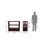 Wooden Bookcase for Book Storage in Walnut Finish