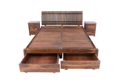 Wooden King Size Bed with Drawer Storage for Bedroom