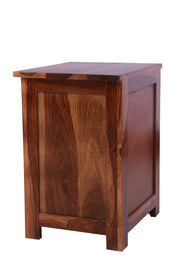 Wooden Bedside Table with Storage for Living Room in Mahogany Finish