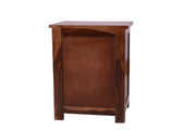 Wooden Bedside Table with Storage for Living Room in Mahogany Finish