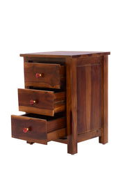 Wooden Bedside Table with Drawers in Provincial Teak Finish
