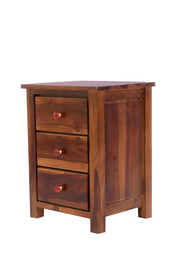 Wooden Bedside Table with Drawers in Provincial Teak Finish