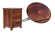 Wooden Bedside Table with Drawers in Provincial Teak Finish