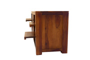 Solid Wood Tv Unit with Storage for Living Room (Kapasi Brown Finish)