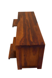 Solid Wood Tv Unit with Storage for Living Room (Kapasi Brown Finish)