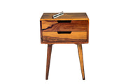 Wooden Bedside Table With 2 Drawer for Bedroom