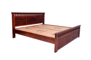 Wooden King Size Bed With Drawers Storage for Bedroom in Honey Finish