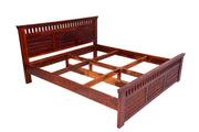 Solid Wood Queen Size Bed with 4 Drawer Storage for Bedroom in Honey Finish