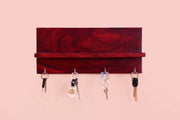 Wooden Wall Shelf Mounted Key Hook Holder for Office and Home