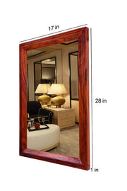 Solid Wood Frame Decorative Wall Mirror for Bedroom Bathroom (HoneyFinish)