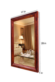Solid Wood Frame Decorative Wall Mirror for Home