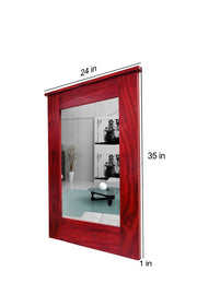 Wood Frame Decorative Wall Mirror for Home