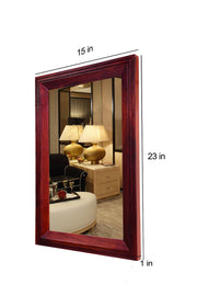 Wooden Frame Decorative Wall Mirror for Bedroom Bathroom (Maple Finish)
