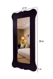 Wooden Frame Decorative Wall Mirror for Bedroom Bathroom (Walnut Finish)