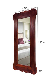 Wooden Frame Decorative Wall Mirror for Bedroom Bathroom