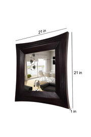 Wooden Frame Decorative Wall Mirror for Bedroom Bathroom (Walnut Finish)