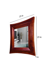 Solid Wood Frame Decorative Wall Mirror for Home