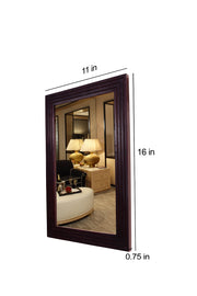 Solid Wood Wall Mirror Frame for Bedroom & Living Room Home (Walnut Finish)