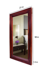 Wooden Frame Decorative Wall Mirror for Bedroom Bathroom