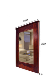 Solid Wood Frame Decorative Wall Mirror for Bedroom Bathroom (Maple Finish)