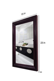 Solid Wood Frame Decorative Wall Mirror for Bedroom Bathroom (Walnut Finish)