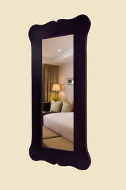 Wooden Frame Decorative Wall Mirror for Bedroom Bathroom (Walnut Finish)