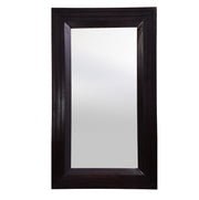 A rectangular wooden frame decorative wall mirror with a rosewood walnut finish.