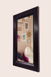 Wooden Frame Decorative Wall Mirror for Bedroom Bathroom ( Walnut Finish)