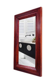 Solid Wood Frame Decorative Wall Mirror for Bedroom Bathroom (Honey Finish)