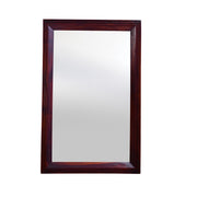 Rectangular wall mirror with a solid wood frame, in a walnut finish, meant for hanging on a wall.