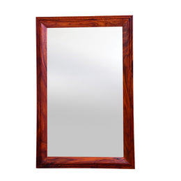 Rectangular wall mirror with a solid maple wood frame, displayed against a white background.