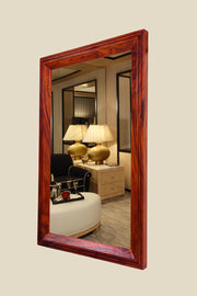 Solid Wood Frame Decorative Wall Mirror for Bedroom Bathroom (HoneyFinish)