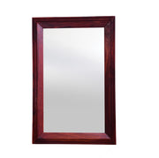 Rectangular wooden frame decorative wall mirror with a maple finish.