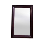 Rectangular wall mirror with a solid wood frame, in a walnut finish, displayed against a white background.
