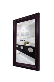 Solid Wood Frame Decorative Wall Mirror for Bedroom Bathroom (Walnut Finish)