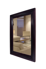 Wooden Frame Decorative Wall Mirror for Bedroom Bathroom in Walnut Finish