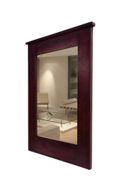 Wooden Frame Decorative Wall Mirror for Bedroom Bathroom (Walnut Finish)