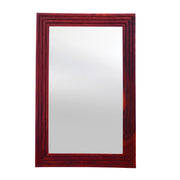 A rectangular wooden wall mirror frame with a sheesham wood finish