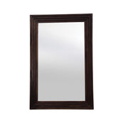 Rectangular wall mirror with a solid wood frame, in a walnut finish, displayed against a white background.