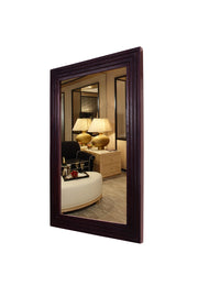 Solid Wood Wall Mirror Frame for Bedroom & Living Room Home (Walnut Finish)