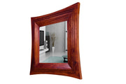 Solid Wood Frame Decorative Wall Mirror for Bedroom Bathroom (Honey Finish)