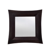 A rectangular walnut finish wooden frame decorative wall mirror.