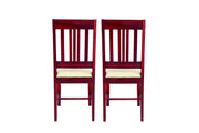Solid Wood Dining Chairs Set of 2 with Cushions for Living Room in Mahogany Finish