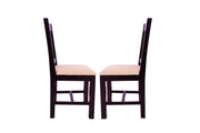 Solid Wood Dining Chair 2 Set for Living Room & Kitchen in Walnut Finish
