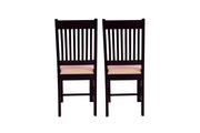 Solid Wood Dining Chair 2 Set for Living Room & Kitchen in Walnut Finish