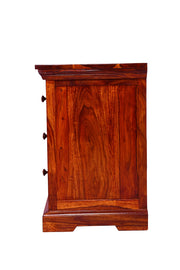 Solid Wood Bedside Table with Drawers in Honey Finish