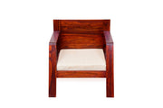 Wooden Single Seater Sofa for Living Room & Home in Maple Finish