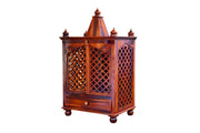 Wooden Tample for Home with Drawer in Honey Finish