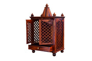 Wooden Tample for Home with Drawer in Honey Finish