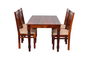 Wooden Dining Table 4 Seater with Cushion Chair for Dining Room
